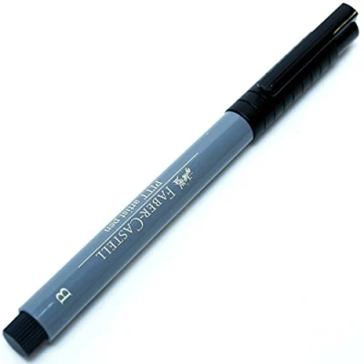 Image of Faber Castell Art &amp; Graphic Pitt Artist Pen Brush India Ink Pen, Cold Grey Iv, Single For Art, Craft, Drawing, Sketching, Home, School, University, Colouring
