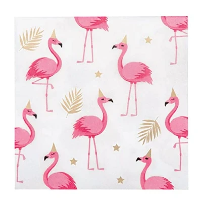 Image of Boland 52498 Party Napkins Flamingo 20 Pieces 33 x cm Mouth Cloth Table Decoration 100% Paper Birthday Theme
