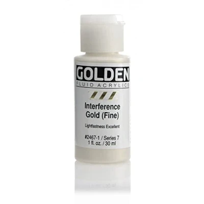 Image of Pro Art Golden Fluid Acrylic Paint 1 oz Interference Gold Fine, 30 ml (Pack of 1)