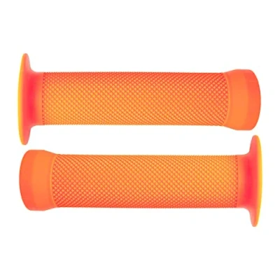 Image of cyclingcolors Bike Handle 130 mm Rubber Quality Texture BMX Freestyle Dirt Diameter 22 (Orange)