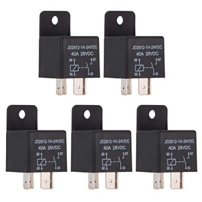 Image of Ehdis 5 Pcs Car Relay 24v 40 amp 4 Pin, Spst Model No.: JD2912 1H 24VDC 40A 28VDC, Auto Switches &amp; Starters