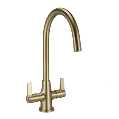 Image of Bristan EC SNK EF BB Echo Easyfit Mono Sink Mixer Brushed Brass Twin Lever