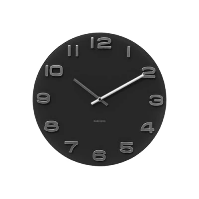 Image of Karlsson Vintage Round Glass Wall Clock, Black