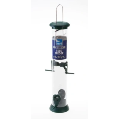 Image of RSPB 68482597 Hanging Classic Seed Feeder for Mix Blends,Nyjer Seed, Sunflower, Supporting the Charity, Easy Clean Garden &amp; Outdoor use,15 inch,Multicolor,Medium