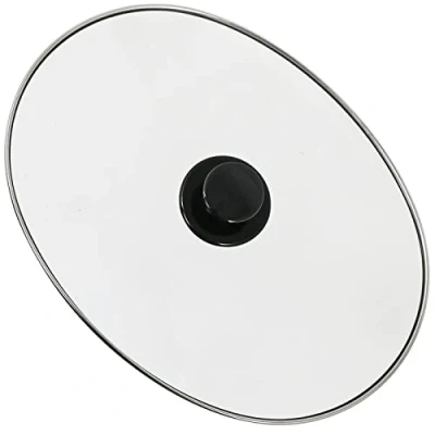 Image of SPARES2GO Large Oval Glass Lid &amp; Knob Handle for Morphy Richards 6.5L Slow Cookers
