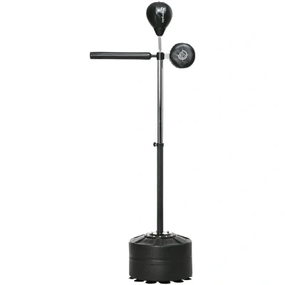 Image of SPORTNOW Free Standing Speed Bag, Height Adjustable Boxing Punching Bag with Stand, Reflex Bar, Pad and Suction Cup Base for Adults &amp; Teenagers