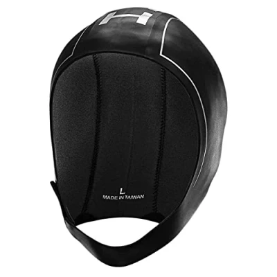Image of Huub 3mm Wetsuit Skull Cap hat Black Silver Unisex The Neoprene swim is a fully adjustable