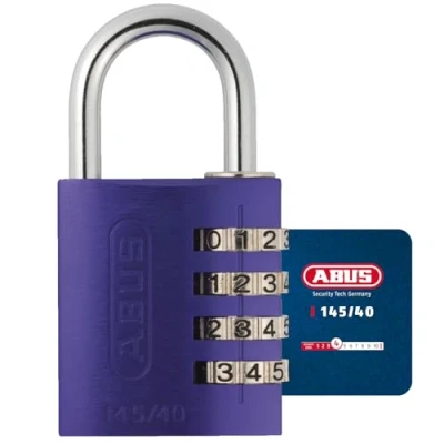 Image of Padlock combination aluminum 40mm lilac