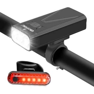 Image of EBUYFIRE rechargeable Bike Lights Set, 3000 Lumens Headlight 【Upgrade Mount】,Super Bright Front Lights,5 Light Mode Fits All Bicycles, Mountain,Road (3 LED with taillight)