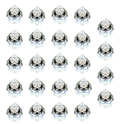 Image of ADWIKOSO 24Pcs 20mm Crystal Sun Catchers Ball Prism Pendant Glass Chandelier Hanging Feng Shui Suncatcher Wedding Home Window Décor (20mm, 24)