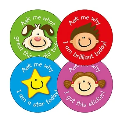 Image of 100 Ask Me Why Childrens Pupils School Teachers Reward Stickers 32mm Brainwaves Primary Teaching Services