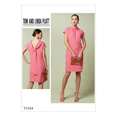 Image of Vogue Patterns 1544 E5,Misses Dress,Sizes 14 22, Tissue, Multi Colour, 20 x 0.5 25 cm