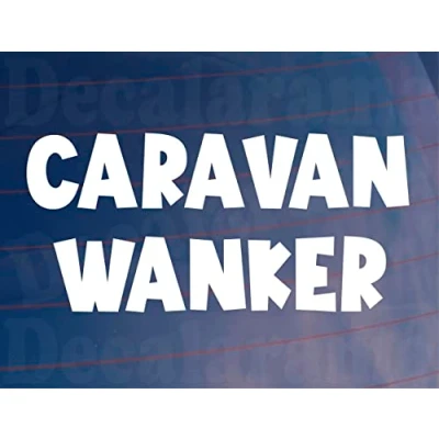 Image of Caravan Wanker Sticker Funny Rude Novelty Car Van Window Bumper Boot Door Decal