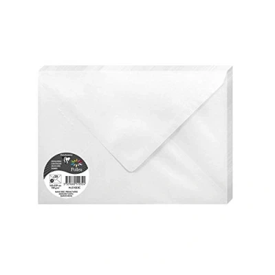 Image of Clairefontaine Ref 51032C Pollen Iridescent Envelopes (Pack of 20) C5 in Size, 120gsm Paper, Suitable for Use with Inkjet or Laser Printers White
