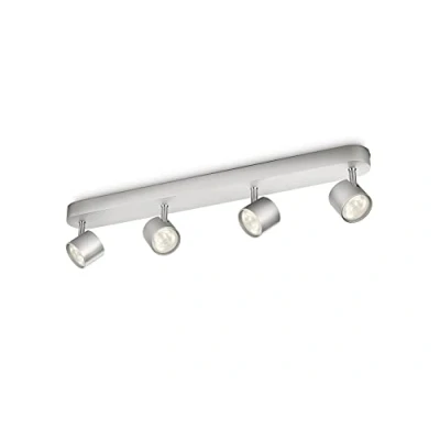 Image of Philips MyLiving Star 4 Bar Spotlight Ceiling Light (Integrated x 3 W LED Bulb) Aluminium