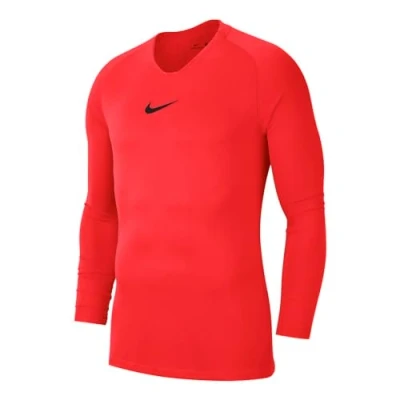 Image of NIKE AV2609 635 Dri FIT Park First Layer T Shirt Men&#039;s Bright Crimson/Black Size XL