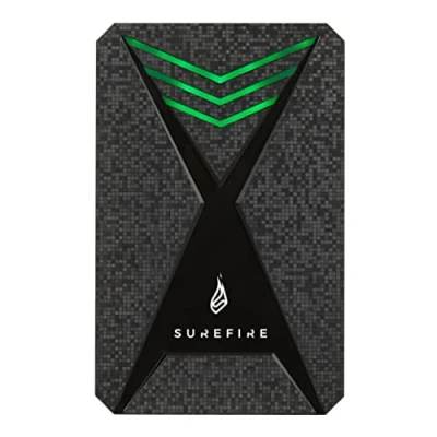 Image of Surefire 2.5 Gaming Hard Drive I 2 TB black external HDD USB C adapter Windows &amp; MacOSx LED RGB lighting up to 140MB/s PC Playstation Xbox powered by Verbatim