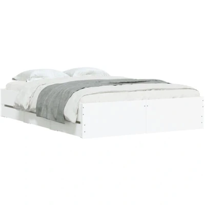 Image of vidaXL Bed Frame with Drawers without Mattress White 120x200 cm