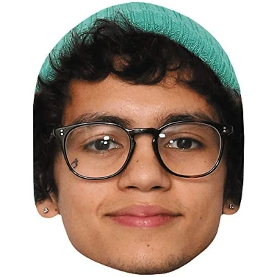 Image of Dominic Fike (Glasses) Celebrity Mask, Flat Card Face, Fancy Dress Mask