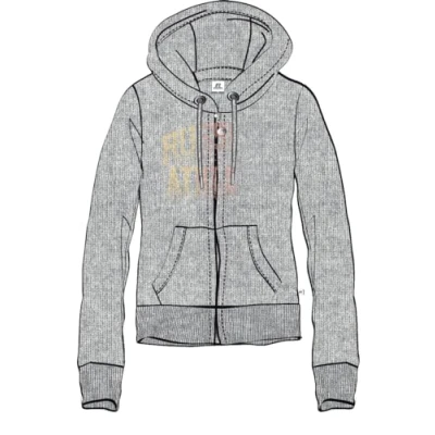 Image of Russell Athletic A01062 SR 603 ZIP THROUGH HOODY Sweatshirt Women&#039;s STEEL MARL Size S