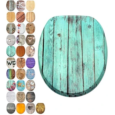 Image of Sanilo Toilet Seat, Wide Choice of Wooden Seats, Stable Hinges, Easy to Mount (Lumber)