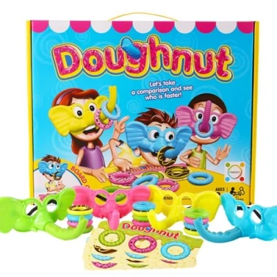 Image of Toseky Nutters Elephant Board Games, Table Doh Game, Picking Up Doughnuts Party Hoop Throwing Puzzle Games for Children Ages 3+