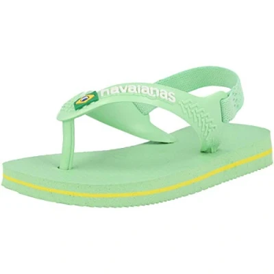 Image of Havaianas Unisex Baby Brasil Logo Ii Flip Flop, Hydro Green, 5 UK Child