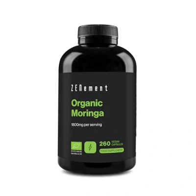 Image of Organic Moringa Oleifera Capsules 1800mg 260 Vegan Leaves (3 Month Supply) Premium Quality, High Strength, Certified Non GMO Zenement