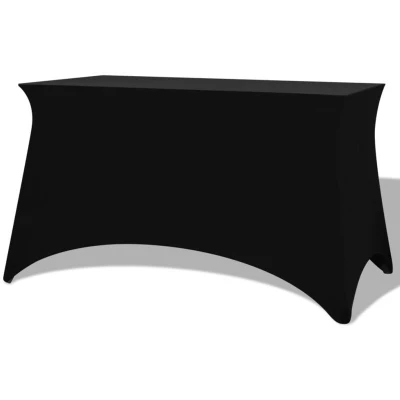 Image of vidaXL Stretch Table Slipcovers 2 pcs 243x76x74 cm Black