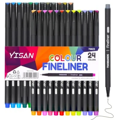 Image of YISAN Journal Pens,Fineliner Set,Bullet Journaling,Coloured Markers Fine Tip for Drawing,Note Taking,Colouring, Art School Supplies,No Bleed,70023
