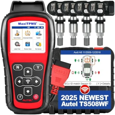 Image of Autel MaxiTPMS TS508WF KIT TPMS Relearn Tool, 2024 Newest WiFi Ver. of TS508 TS501 TS408 w/ 4PCS 2 in 1 Press MX Sensors[£120 Value], Activate All Sensors, Program Sersors, Quick &amp; Advance Mode