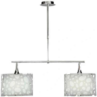 Image of Lupin Linear Pendant 2 Light E27 Line Large, Gloss White, White Acrylic, Polished Chrome