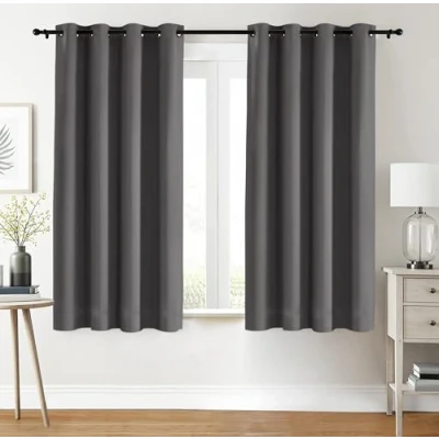 Image of Utopia Bedding Blackout Curtains Grommet Thermal 2 Panels Drapes [Grey, 46 x 54 Inches] Sound Insulated Curtain for Bedroom and Living Room (117x137 cm)