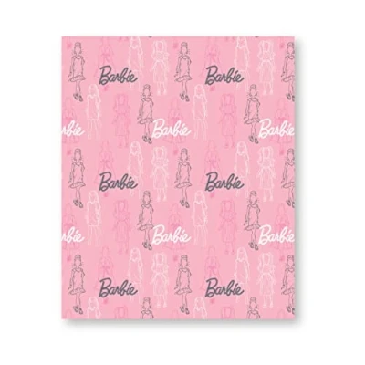 Image of Barbie Official Licenced Fleece Blanket Pink Fashion Pose Figures Bedroom Design Warm Super Soft Feel Throw Comforter Perfect for Home, Bedroom, Travel, Sleepovers &amp; Camping