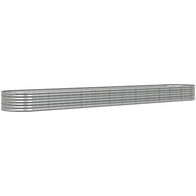 Image of vidaXL Garden Raised Bed Powder coated Steel 512x80x36 cm Silver
