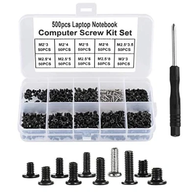 Image of FandWay 500Pcs M2 M2.5 M3 Laptop Notebook Computer Screws Kit,Phillips Flat Head Screws, Electronic Repair For IBM HP Dell Samsung Sony Toshiba Gateway Acer Lenovo Etc.