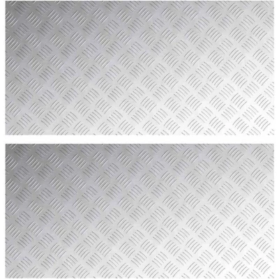 Image of vidaXL Aluminum Checker Plates 2 pcs Anti Slip 100x50 cm