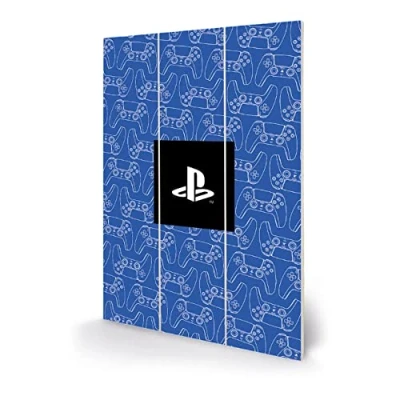 Image of Pyramid International Playstation Wall Art (Control Pattern Design) 20cm x 29.5cm Official Merchandise, White