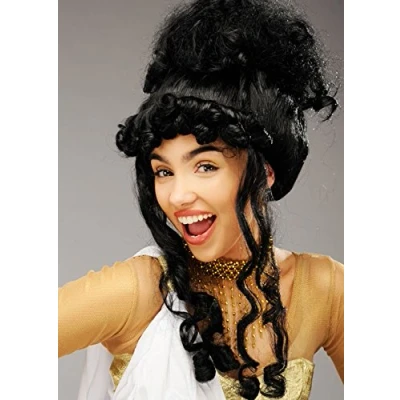 Image of Sancto International Womens Black Olympian Greek Goddess Wig