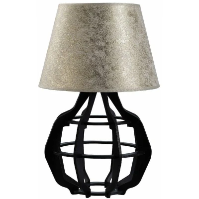 Image of Bento Table Lamp With Round Tapered Shade Black, Gold, 30.5cm, 1x E27