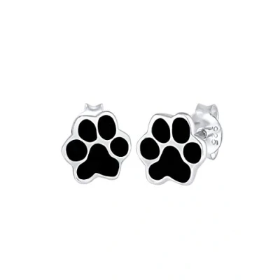 Image of Elli Earrings Ladies Ear Studs Paws Animal Dog Cat Filigree with Enamel in 925 Sterling Silver