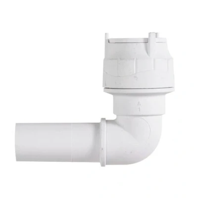 Image of Polypipe Polyfit Spigot Elbow 22mm With Reinforcing Sleeve Pushfit Fit1022 White