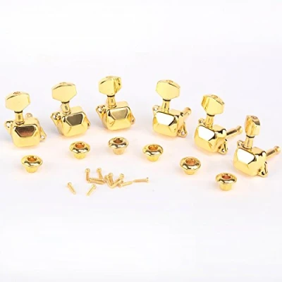 Image of Musiclily 6 in Line Semi Sealed Guitar Tuners Tuning Pegs Keys Machine Heads Set for Strat Squier Style Electric Guitar, Gold
