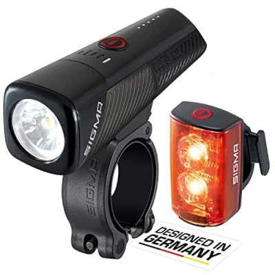 Image of SIGMA Buster 800, RL 80 Set, LED front and rear lights, 800 lumens lumens, Battery operated lights with five lighting modes