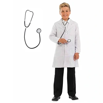 Image of Fun Shack Doctor Costume for Kids, White Doctors Coat Kids Outfit, Coat, Small