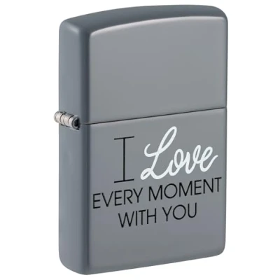 Image of Zippo Lighter, Metal, Flat Gray
