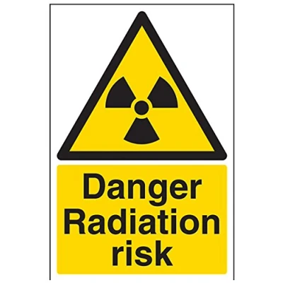 Image of VSafety Danger Radiation Risk Warning Sign Portrait 200mm x 300mm 1mm Rigid Plastic