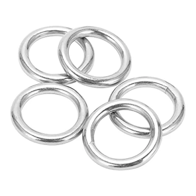 Image of Faceuer Round Rings Welded, Durable Sturdy Stainless Steel Small Portable Metal O for Diving Navigation(3 * 15mm)