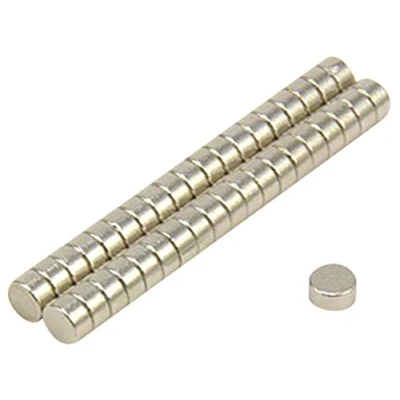 Image of Samarium Cobalt Magnet for Manufacturing, Motor Engineering, Guitar Pickups and High Temperature Applications 4mm dia x 2mm thick 0.32kg Pull Pack of 200