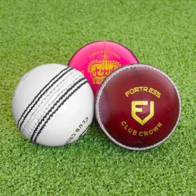 Image of FORTRESS Club Crown Cricket Balls [Red/White/Pink] MCC Regulation (Women&#039;s, Pink (Pack of 1))